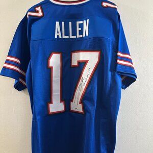 JOSH ALLEN BUFFALO BILLS QB SIGNED AUTOGRAPHED CUSTOM JERSEY W/COA - XL - emlA